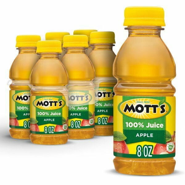 Motts Mott's 100% Apple Juice 8 oz. Per Plastic Bottle, PK24 10032031